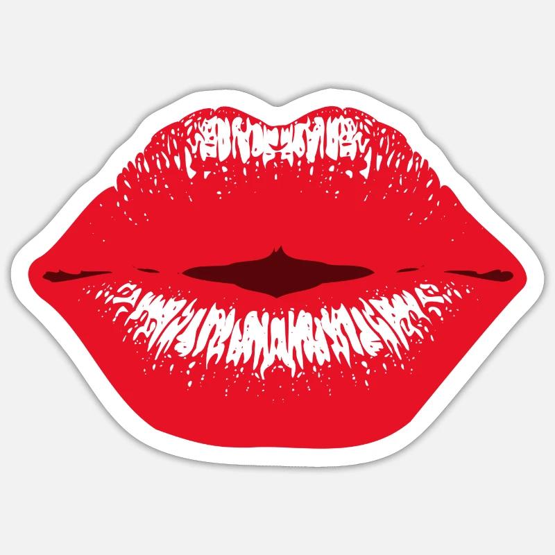 lèvres rouge à lèvres Embrasser déclaration sexy Fun Sticker taille S (10 x 10 cm)