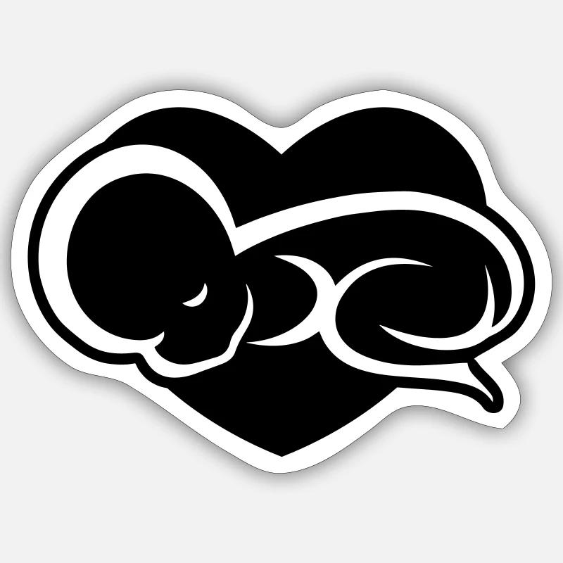 Baby schläft am liebsten auf Mami oder Papi ein Sticker Größe S (10 x 10 cm)