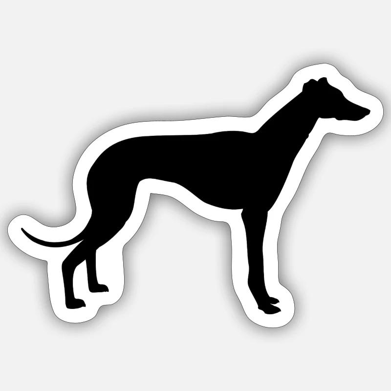 lévrier - Sticker taille S (10 x 10 cm) - blanc mat