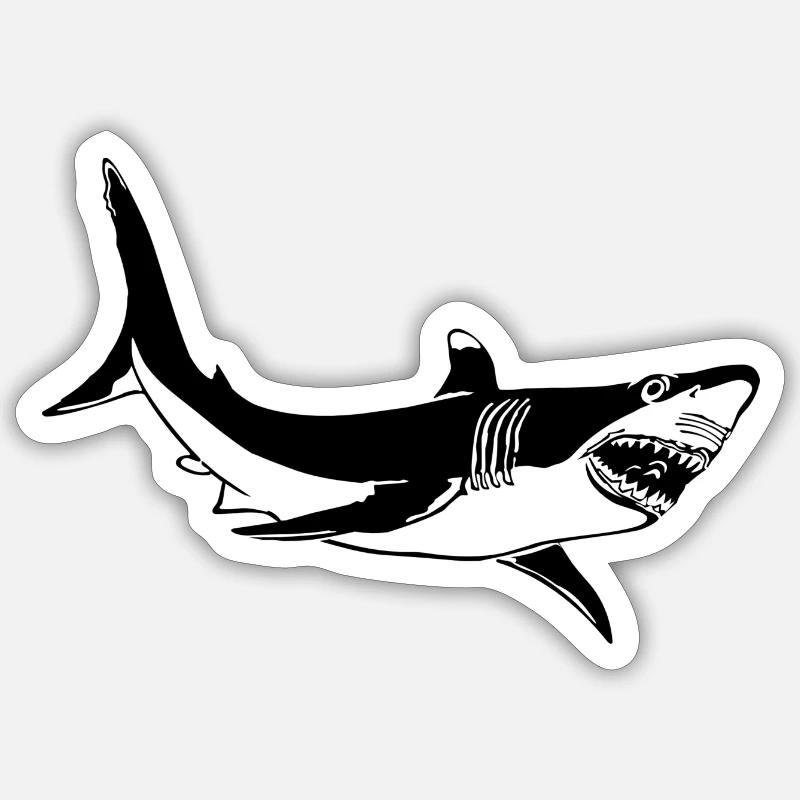shark - Sticker size S (10 x 10 cm) - white matte
