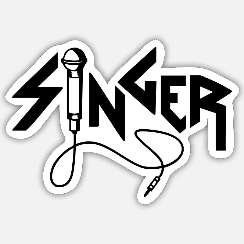 singer - Sticker taille S (10 x 10 cm) - blanc mat