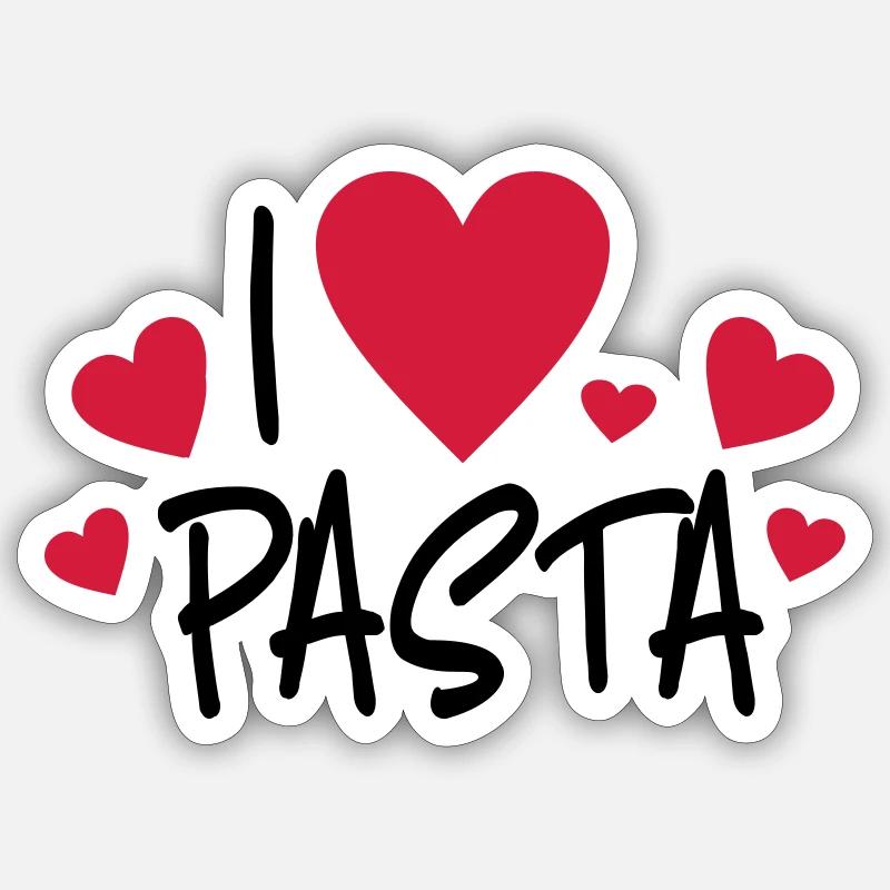 Pasta - Sticker Größe S (10 x 10 cm) - Mattweiß