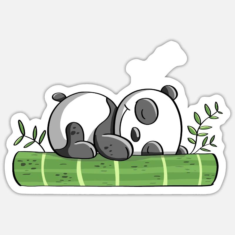 Unser Traum Panda ZZzzZZzz - Pandas - Bär - Comic - Sticker Größe S (10 x 10 cm) - Mattweiß