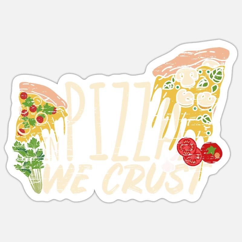 In Pizza vertrauen wir Pizzakruste - Sticker Größe S (10 x 10 cm) - Mattweiß