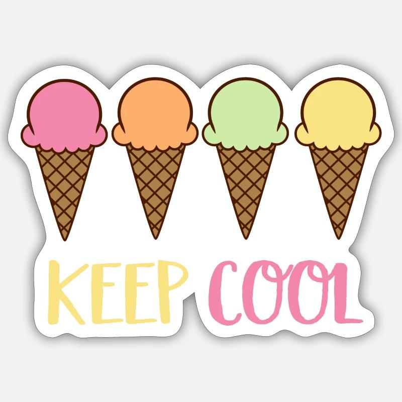 ice cream - Sticker size S (10 x 10 cm) - white matte