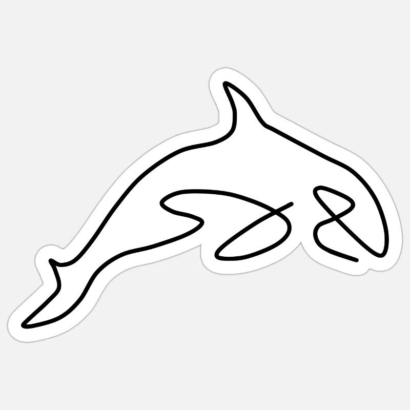 Orca - Sticker taille S (10 x 10 cm) - blanc mat