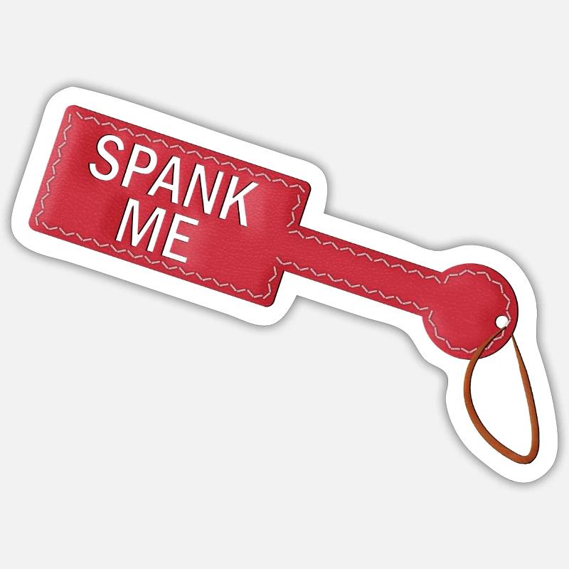 Spank Me Paddle - Sticker Größe S (10 x 10 cm) - Mattweiß