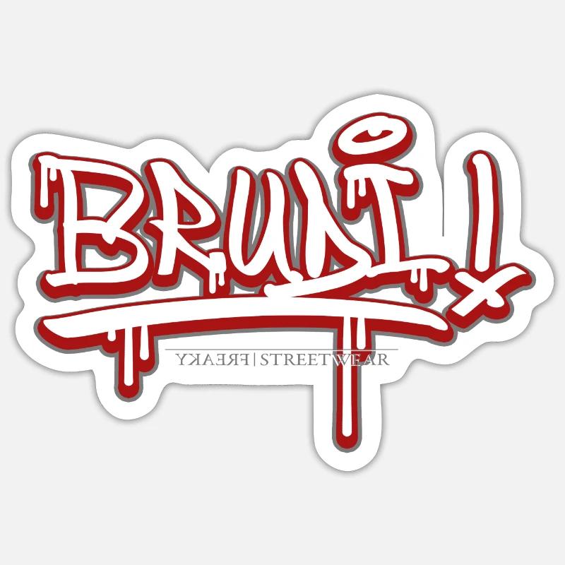Brudi - Sticker Größe S (10 x 10 cm) - Mattweiß