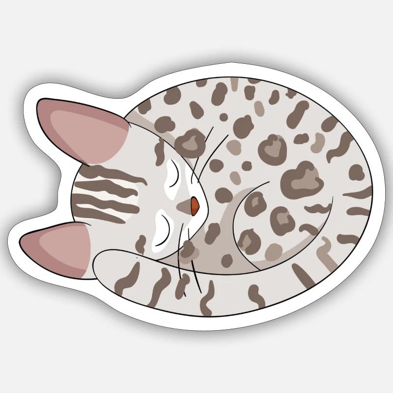 Bengal Kätzchen Katze - Sticker Größe S (10 x 10 cm) - Mattweiß