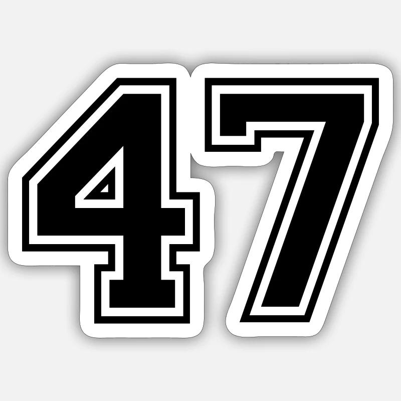47 - Sticker Größe S (10 x 10 cm) - Mattweiß