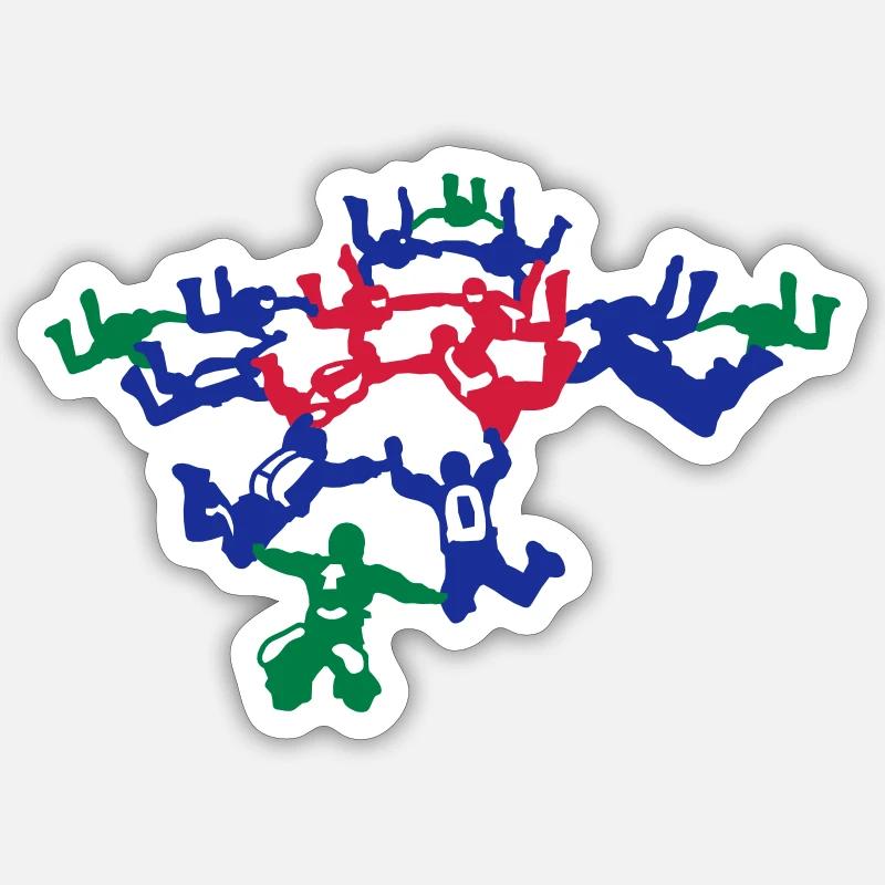 Skydiving - Sticker Größe S (10 x 10 cm) - Mattweiß