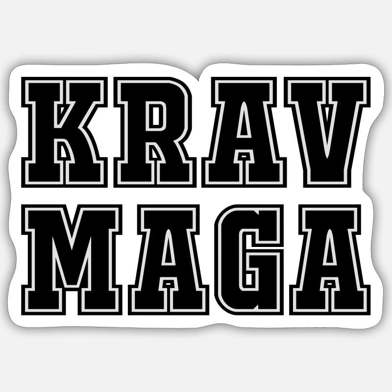 Krav Maga - Sticker Größe S (10 x 10 cm) - Mattweiß