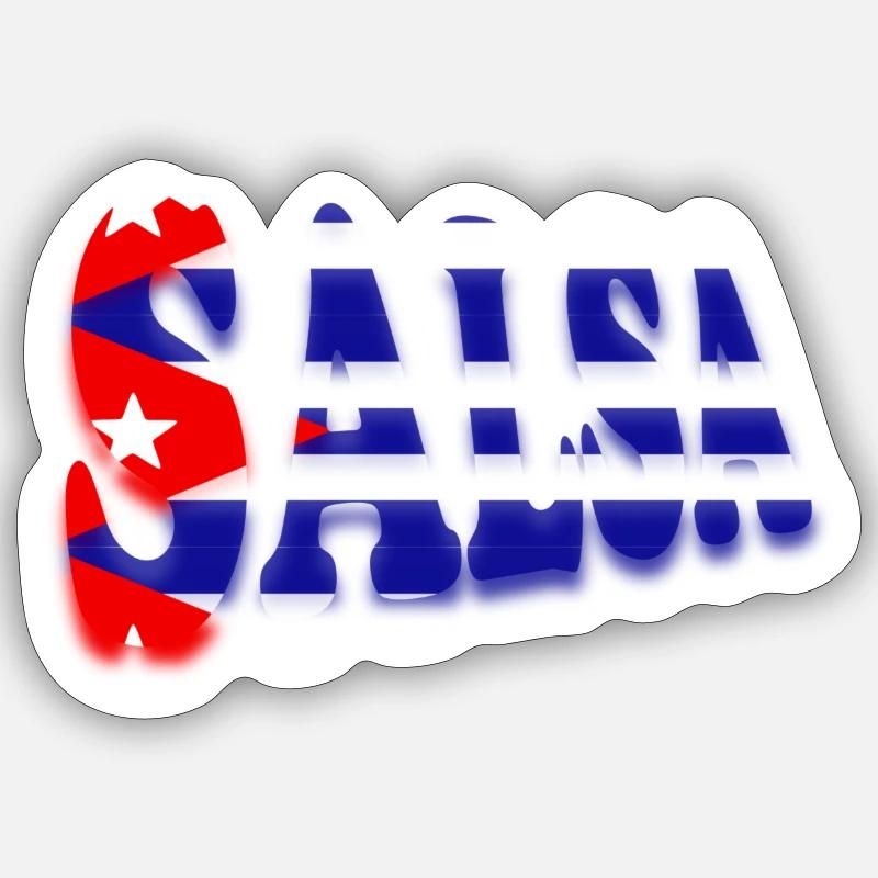 Drapeau Salsa Cuba Sticker taille S (10 x 10 cm)