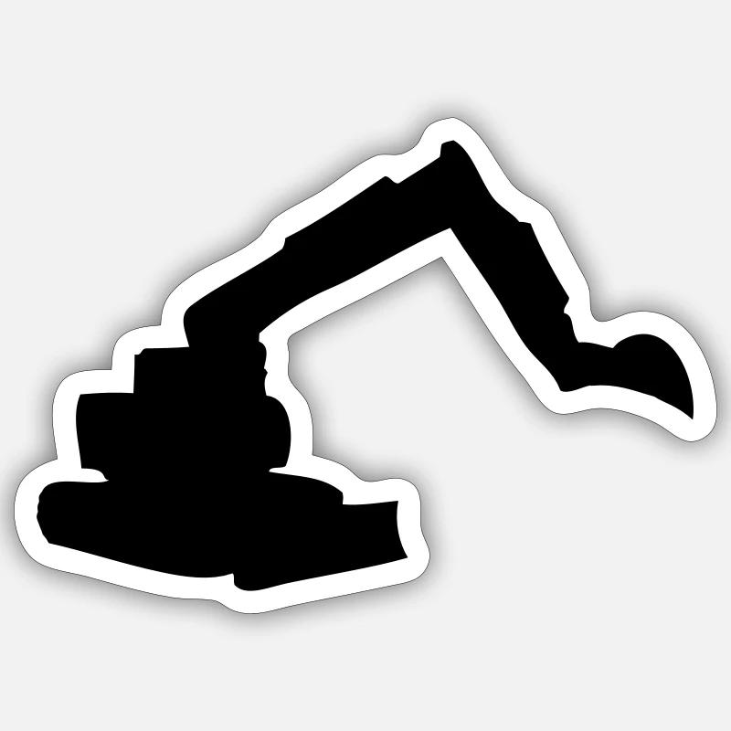 bagger - Sticker Größe S (10 x 10 cm) - Mattweiß