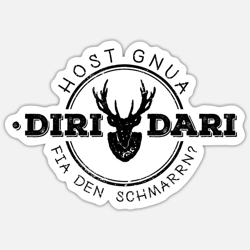 Gnua Diridari - schwarz - Sticker Größe S (10 x 10 cm) - Mattweiß