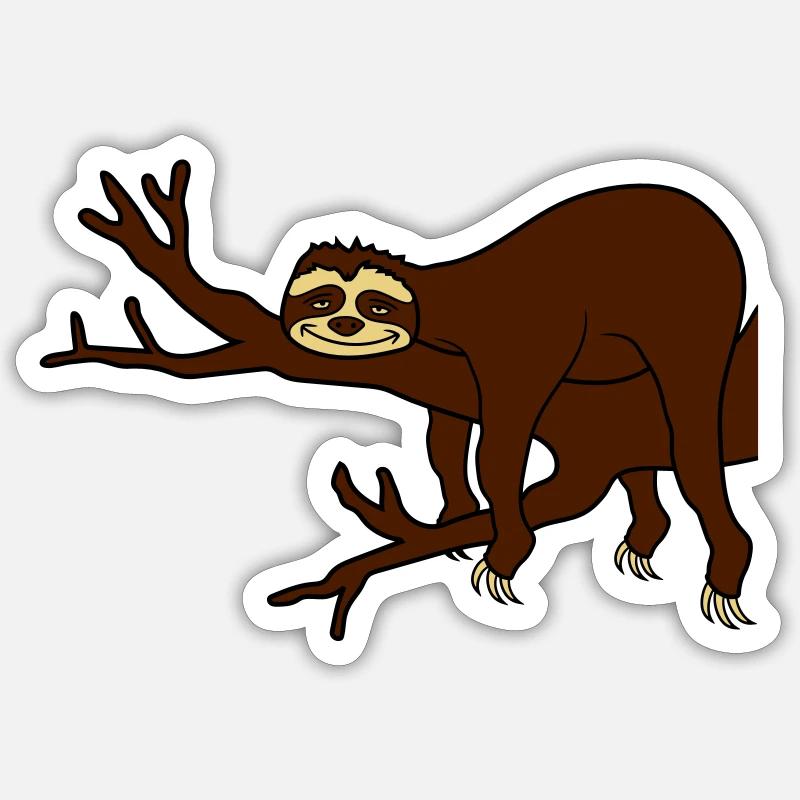 ast tree sloth relax muede chillen haengen Sticker size S (10 x 10 cm)