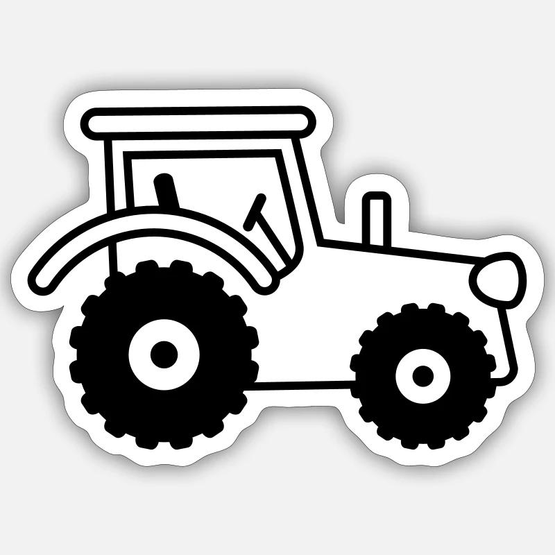 tractor - Sticker Größe S (10 x 10 cm) - Mattweiß