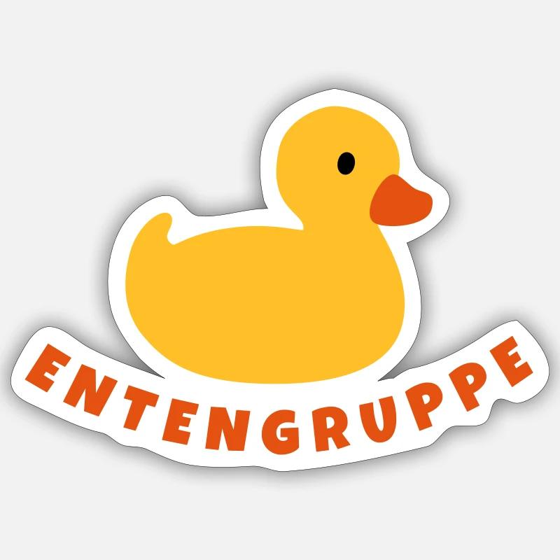Entengruppe Ente Gruppe - Sticker Größe S (10 x 10 cm) - Mattweiß