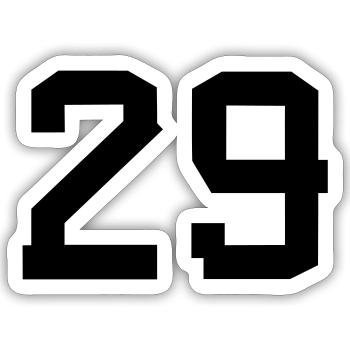 Number 29 - Sticker size S (10 x 10 cm) - white matte - Front
