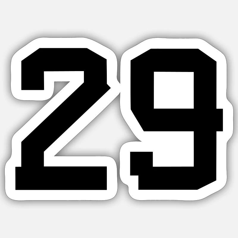 Numéro 29 - Sticker taille S (10 x 10 cm) - blanc mat