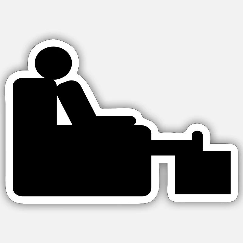 couch - Sticker size S (10 x 10 cm) - white matte