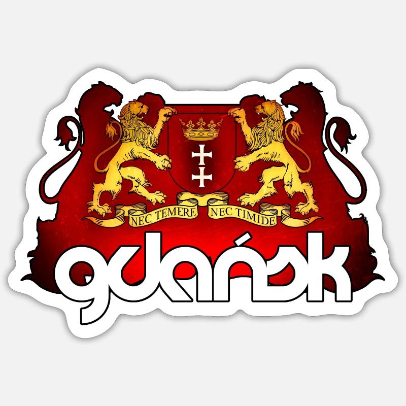 Danzig - Polen - Sticker Größe S (10 x 10 cm) - Mattweiß