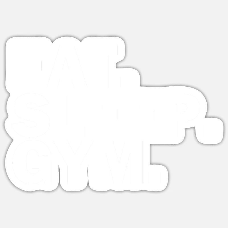 Essen Sie Schlaf-studio weiß - Sticker Größe S (10 x 10 cm) - Mattweiß