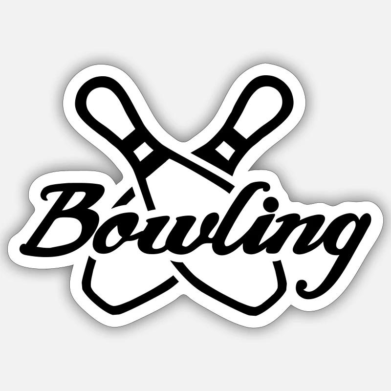 Bowling - Sticker Größe S (10 x 10 cm) - Mattweiß