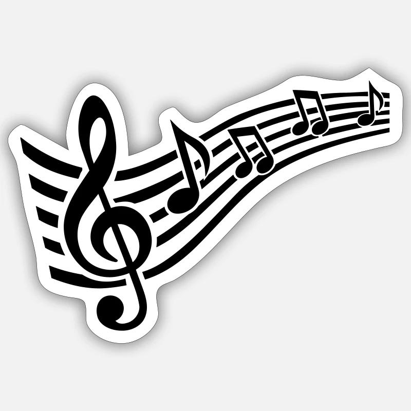 Notes music - Sticker size S (10 x 10 cm) - white matte