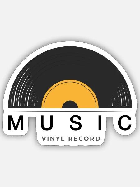 Vinyl Schallplatte Musik Geschenk - Sticker Größe S (10 x 10 cm) - Mattweiß