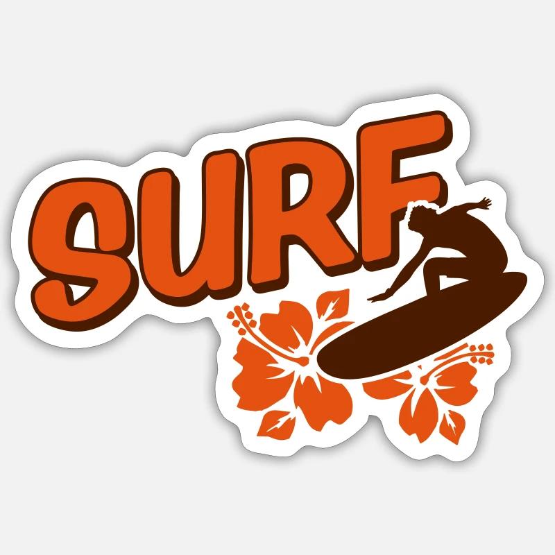 surf - Sticker taille S (10 x 10 cm) - blanc mat