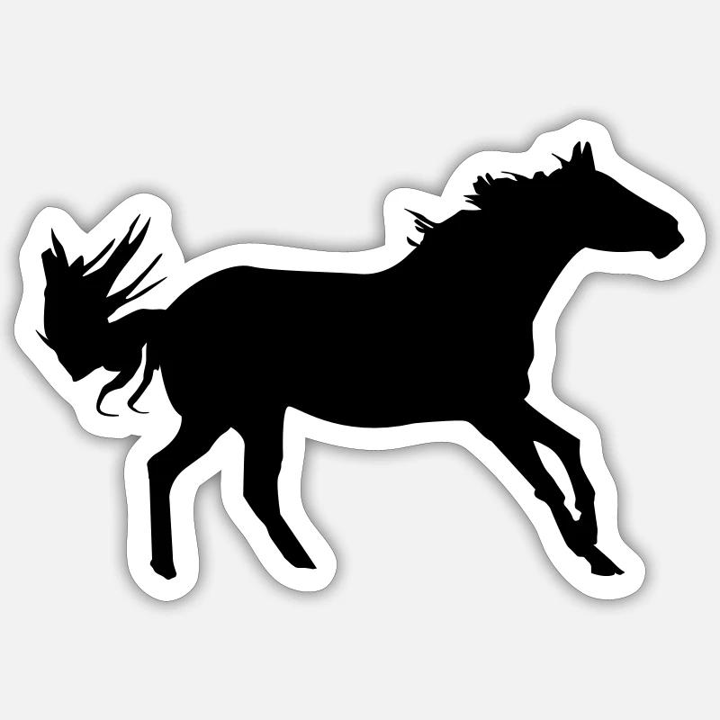 pferd - Sticker Größe S (10 x 10 cm) - Mattweiß