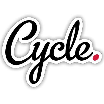 cyclisme - Sticker taille S (10 x 10 cm) - blanc mat - Devant