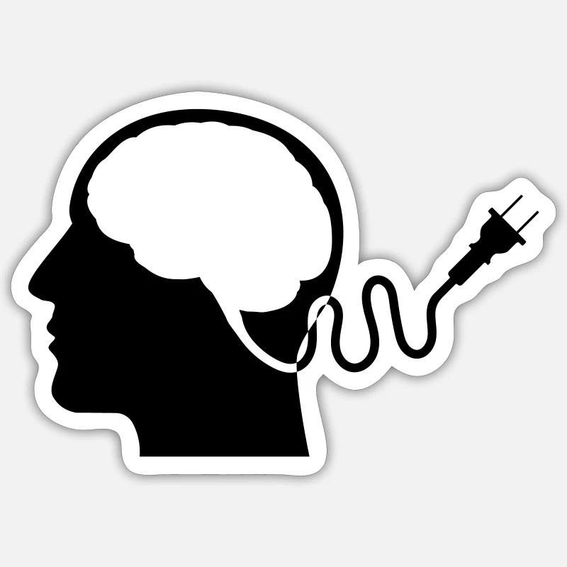 When the battery is empty... - Sticker size S (10 x 10 cm) - white matte