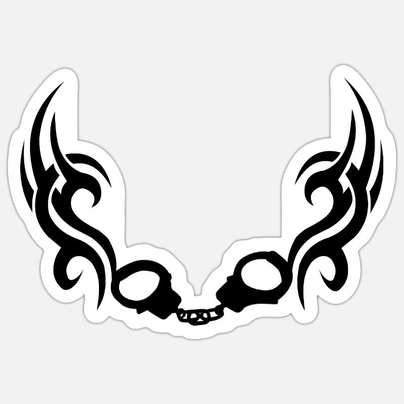 Handschellentrible Sticker Größe S (10 x 10 cm)