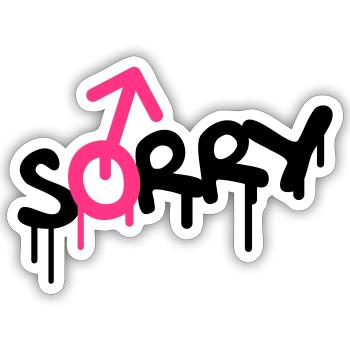 Sorry Gay - Sticker size S (10 x 10 cm) - white matte - Front