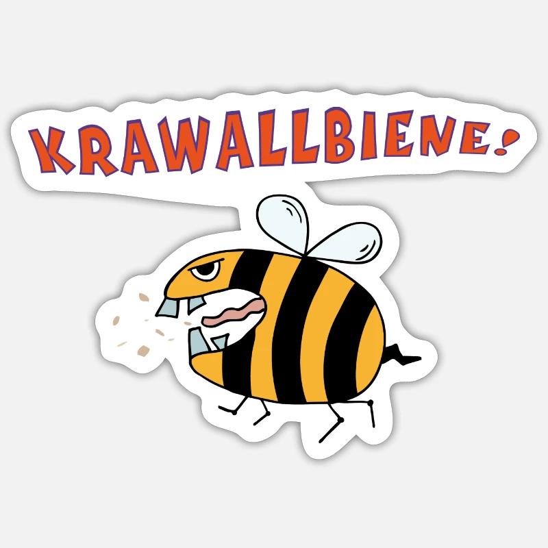 Bee Riot - Sticker taille S (10 x 10 cm) - blanc mat