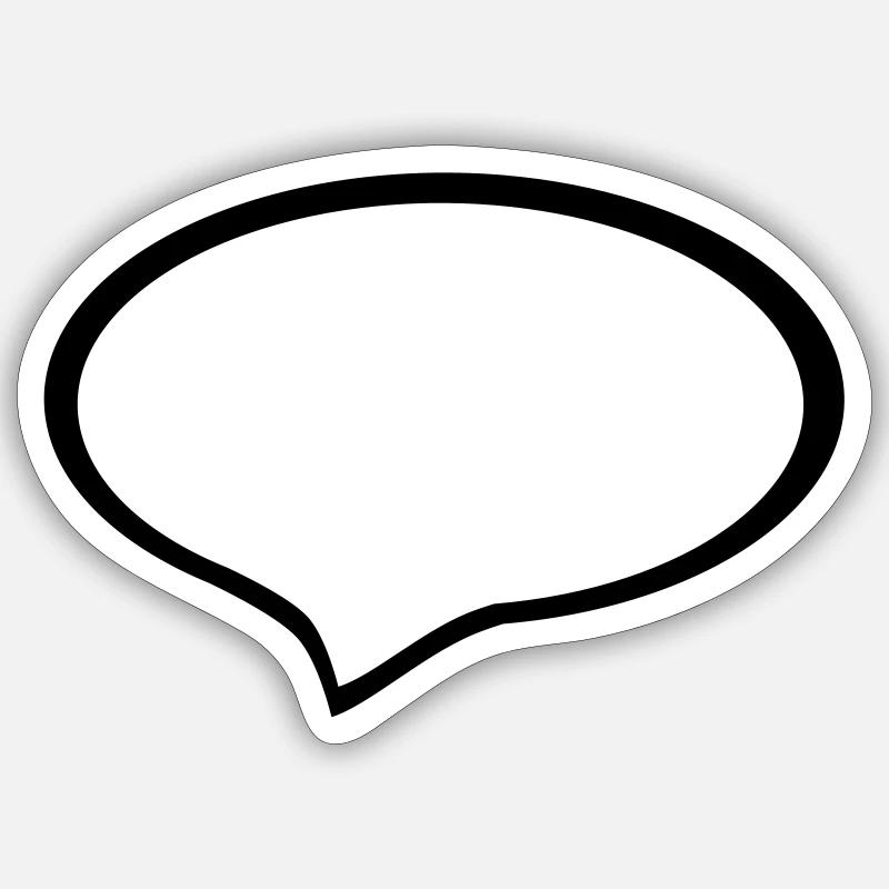sprechblase - Sticker Größe S (10 x 10 cm) - Mattweiß