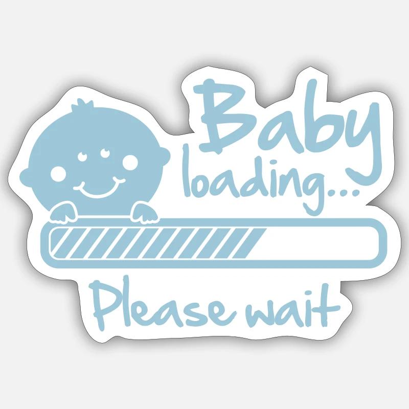 Baby loading - please wait - Sticker size S (10 x 10 cm) - white matte