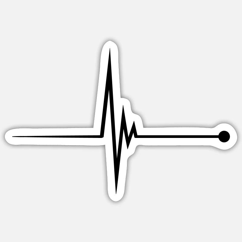 Heartbeat Pulse - Sticker size S (10 x 10 cm) - white matte