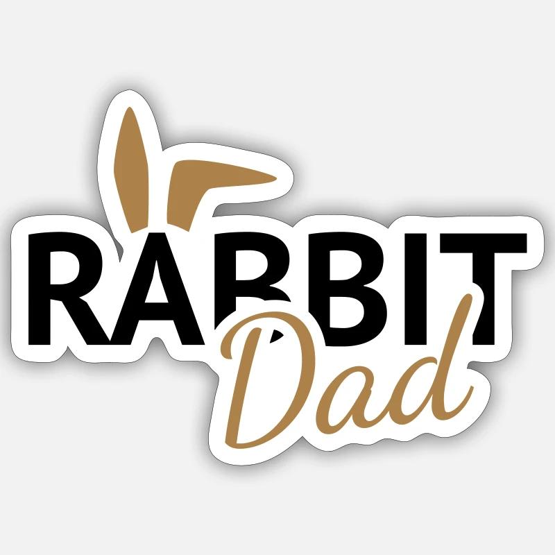 Rabbit Dad Hasenohren Sticker Größe S (10 x 10 cm)