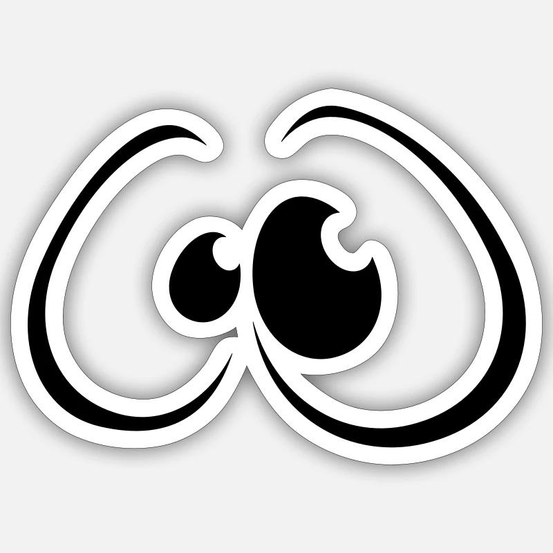 Eyes Design - Sticker Größe S (10 x 10 cm) - Mattweiß
