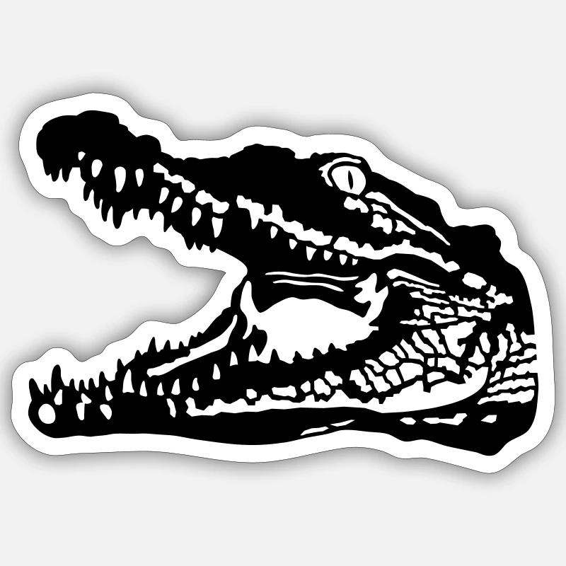 Crocodile - Sticker taille S (10 x 10 cm) - blanc mat