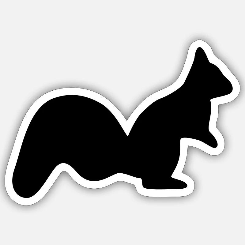 silhouette de vigilants écureuil tamia - Sticker taille S (10 x 10 cm) - blanc mat