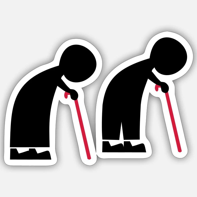 alte leute - Sticker Größe S (10 x 10 cm) - Mattweiß