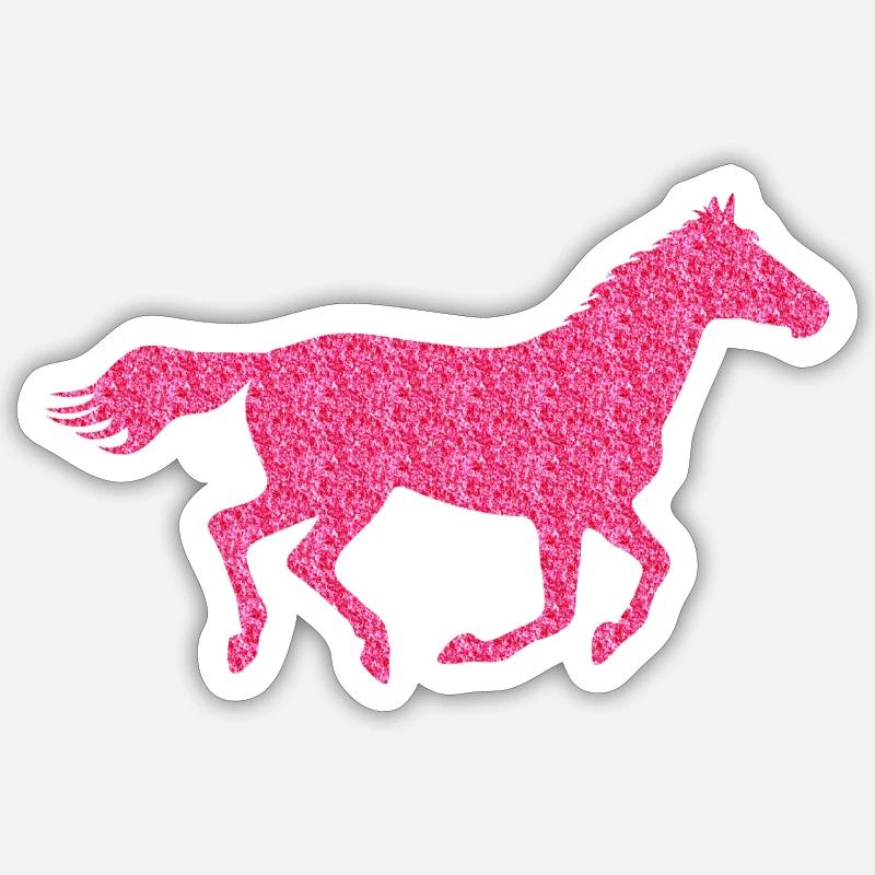 Glitzer Pferd - Sticker Größe S (10 x 10 cm) - Mattweiß