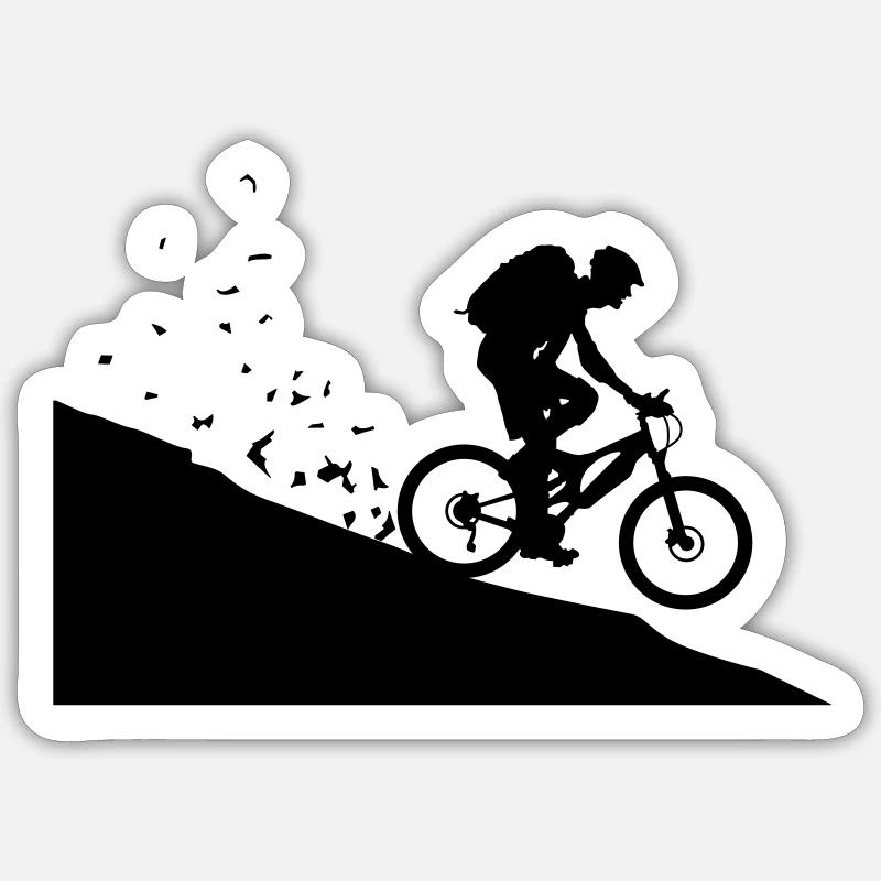 Mountainbiker - Sticker Größe S (10 x 10 cm) - Mattweiß