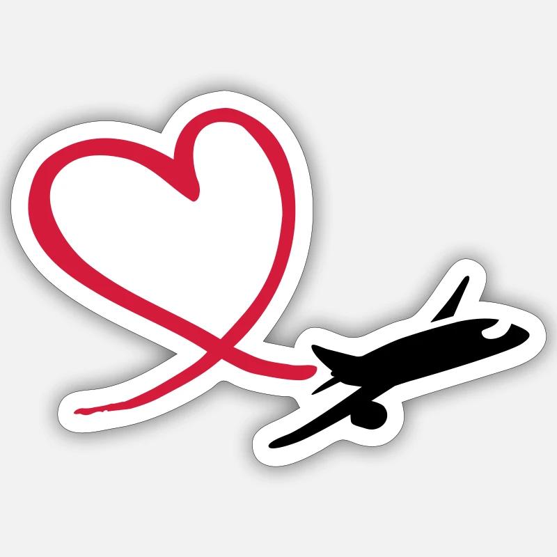 Avion - Sticker taille S (10 x 10 cm) - blanc mat