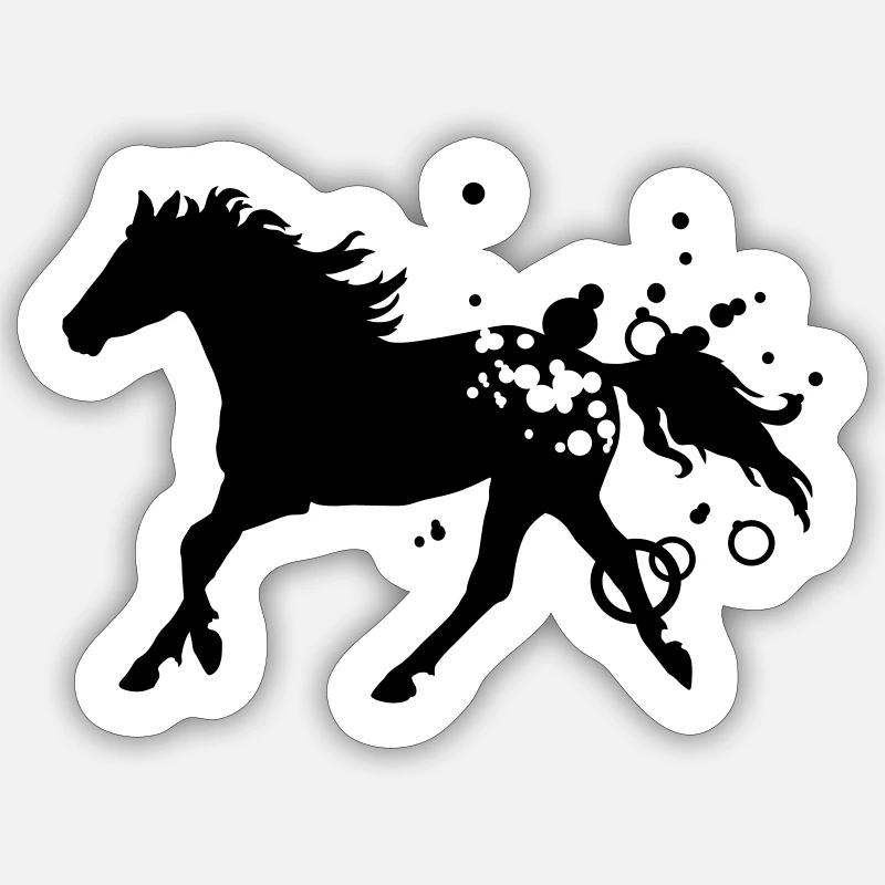 Pferd - Sticker Größe S (10 x 10 cm) - Mattweiß