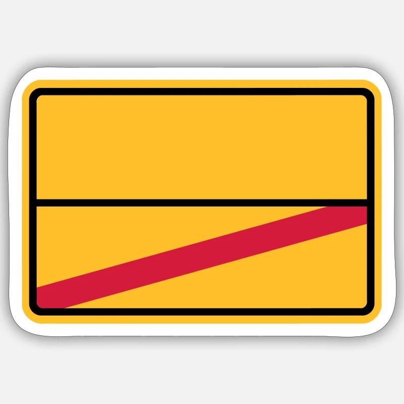 Ortsschild - Sticker Größe S (10 x 10 cm) - Mattweiß